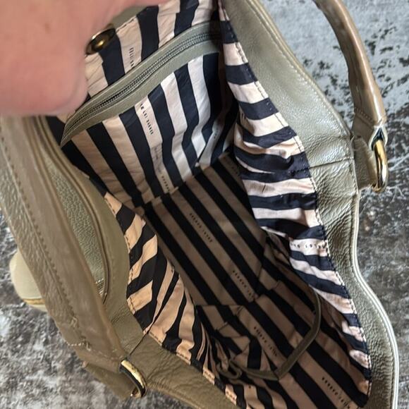 Kelsi Dagger Olive Green Leather Hobo Bag 16x16" - Picture 4 of 6